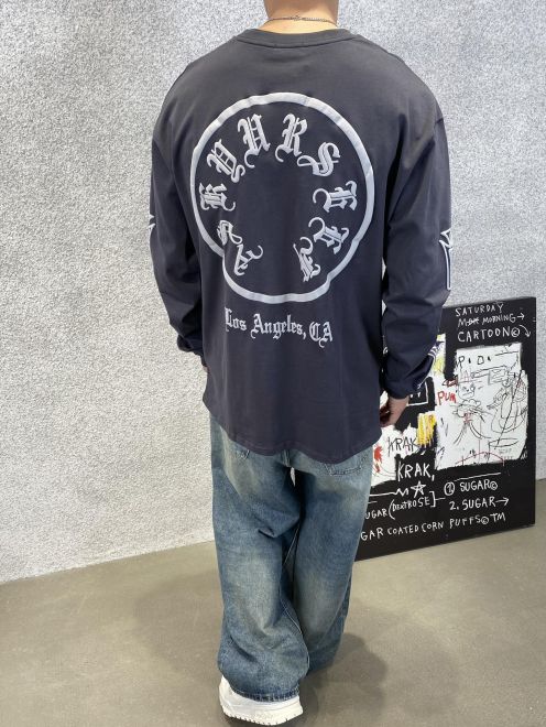 ASKYURSELF tシャツ uネック偽物 長袖 トップス 純綿 ゆったり 人気販売 ファッション 3色可選 グレイ