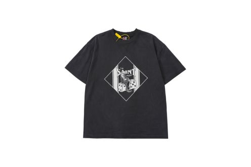 2024定番人気 セントマイケル コラボコピー プリント トップス 純綿Tシャツ 半袖 骰子プリント ブラック