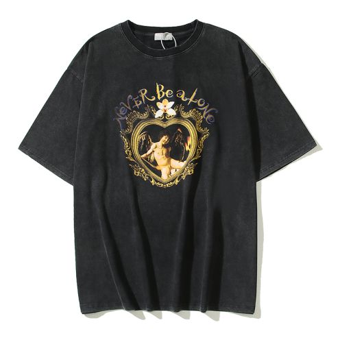 SAINTMICHAEL セントマイケル サイズコピー 純綿 ゆたっり 短袖tシャツ プリント トップス カジュアル ブラック