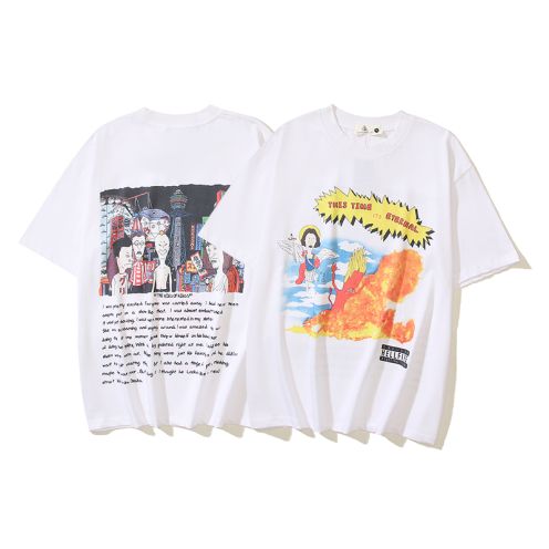 SAINTMICHAEL セントマイケル コムドットスーパーコピー 純綿 ゆたっり 短袖tシャツ 漫画プリント トップス  シンプル ホワイト