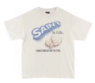 SAINTMICHAEL セントマイケル リステアスーパーコピー 柔らかい トップス 純綿tシャツ 半袖 食べ物プリント ホワイト
