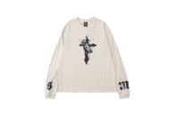SAINTMICHAEL 大活躍 セントマイケル セットアップ激安通販 純綿 ゆたっり 長袖tシャツ プリント トップス カジュアル ホワイト