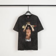 SAINTMICHAEL 人気セールHOT セントマイケルサイズ感ｎ級品 純綿 ゆたっり 短袖tシャツ プリント トップス カジュアル ブラック