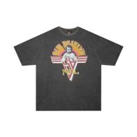 SAINTMICHAEL激安大特価最新作の セントマイケル公式ｎ級品 プリント 柔らかい トップス 純綿 短袖 ファッション ブラック