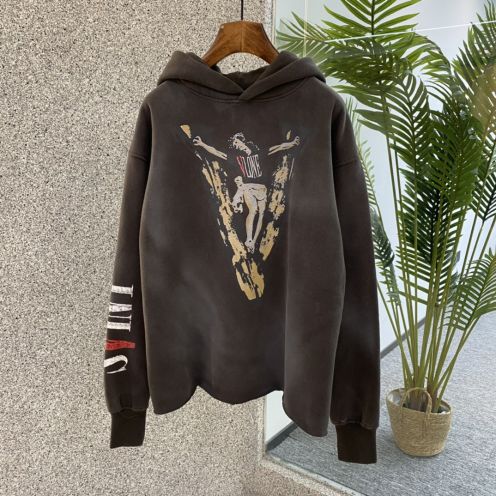 セントマイケルパーカー偽物 トップス ロゴプリント 純綿 厚い 秋冬服 個性的 フード付き シンプル ブラック