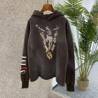 セントマイケルパーカー偽物 トップス ロゴプリント 純綿 厚い 秋冬服 個性的 フード付き シンプル ブラック