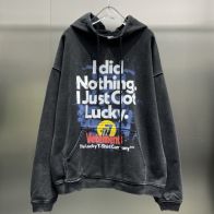 【激安】高級品通販 ヴェトモン ワールドツアー パーカー激安通販 純綿 フード付き トップス プリント ファッション 男女兼用 2色可選 ブラック