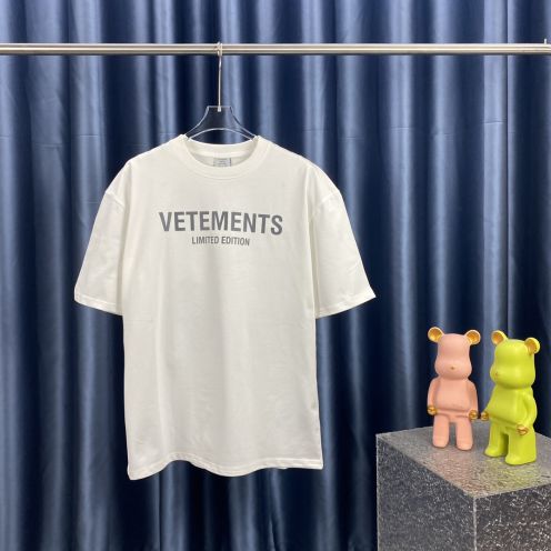 ヴェトモンシャツコピー 純綿 トップス 短袖 プリント Tシャツ 男女兼用 ファッション 大人気 ホワイト