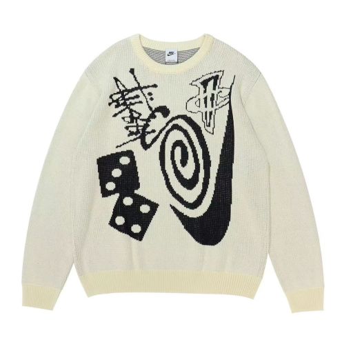 ステューシーセーターサイズ感偽物 Stussy ⅹ Nikeコラボ トップス ニット 人気 暖かい ファッション クリームイエロー