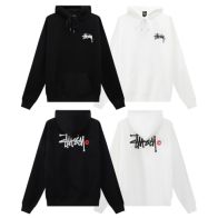 可愛い ステューシーパーカー偽物 トップス フード付き 厚い 裏起毛 暖かい シンプル 人気品 2色可選