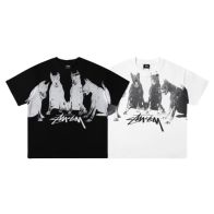 爽やかな ステューシーtシャツ サイズ感偽物 トップス 純綿 柔らかい シンプル 短袖 犬プリント 2色可選