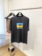 個性的 バレンシアガtシャツ 値段ｎ級品 トップス ファッション 人気 ロゴプリント シンプル 快適 ブラック