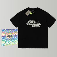 バレンシアガ ロゴtｎ級品 春夏人気定番安い Tシャツ 純綿 ロゴプリント 男女兼用 ファッション 4色可選 ブラック
