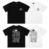 大人気個性がある雰囲気 ステューシーtシャツサイズ感激安通販 トップス 純綿 短袖 ロゴプリント 人気新品 2色可選