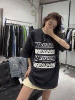 ウェルダン スウェット偽物 トップス 純綿Tシャツ ゆったり 四列二色の弾幕プリント 男女兼用 2色可選