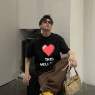 WE11DONE ウェルダン英語ｎ級品 純綿Tシャツ トップス 胸にハットプリント 半袖 柔らかい  2色可選