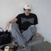 WE11DONE ロックウェル tシャツコピー トップス 純綿 プリント 人気販売 HOT 限定品 ファッション 2色可選