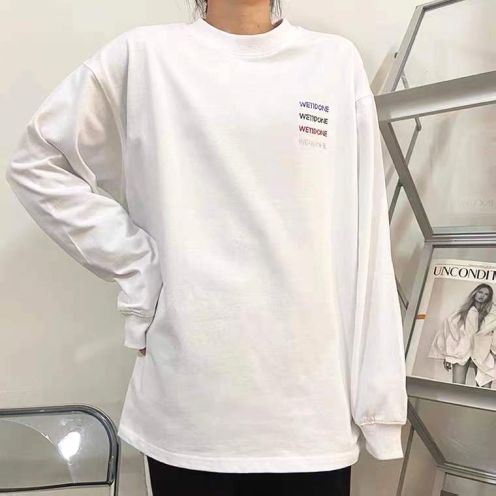 WE11DONE お買い得豊富な ウェルダンシャツスーパーコピー 長袖 tシャツ 純綿トップス ダイヤモンド飾り ホワイト