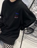 WE11DONE お買い得豊富な ウェルダン tシャツコピー 長袖 tシャツ 純綿トップス ダイヤモンド飾り ブラック