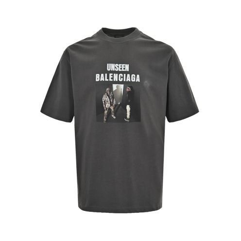 バレンシアガ 定番人気物 コピー 半袖 Tシャツ コットン グレー 柔らかい 花柄