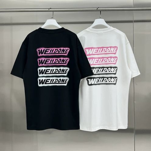 WE11DONE ロックウェル tシャツコピー 短袖 トップス 純綿 裏面ロゴプリント シンプル 人気品 2色可選