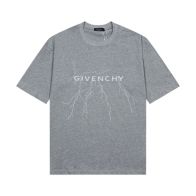 最前線2024 ジバンシー メンズtシャツ偽物 半袖 純綿トップス 蛍光ロゴプリント 激安品 男女兼用 シンプル グレイ
