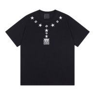 大絶賛 ジバンシー ロゴtシャツ偽物 短袖 純綿トップス プリント ゆったり 個性的 男女兼用 2色可選 ブラック