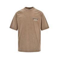 バレンシアガ BALENCIAGA限定 コピー 半袖 Tシャツ コットン カーキ 柔らかい 花柄