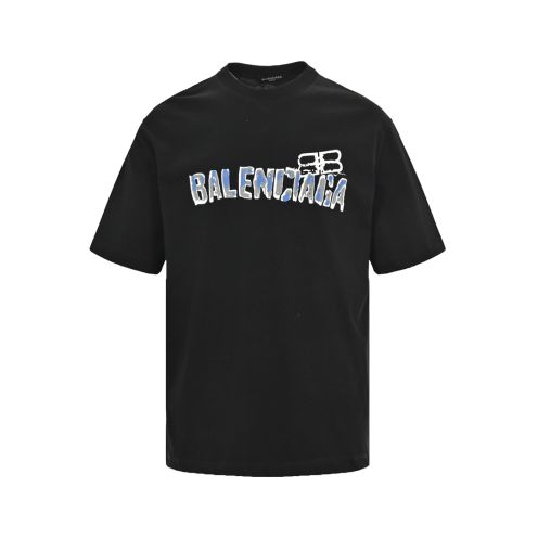 バレンシアガ BALENCIAGA限定 コピー 半袖 Tシャツ コットン ブラック 柔らかい 花柄