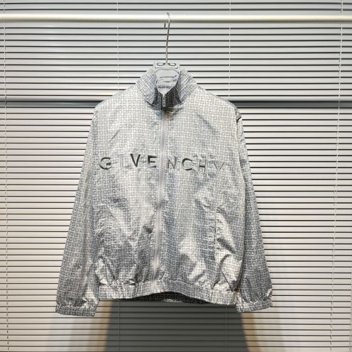 ジバンシィ コートスーパーコピー ジャケット トップス 軽量 ハイネック 防風 刺繍ロゴ 人気定番 シンプル グレイ