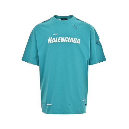 バレンシアガ 激安通販 コピー 半袖 Tシャツ コットン ブルー 柔らかい 花柄