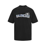 バレンシアガ BALENCIAGA限定 コピー 半袖 Tシャツ コットン ブラック 柔らかい 花柄