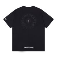 クロムハーツtシャツメルカリ偽物 お買い得大人気 トップス 純綿 柔らかい 男女兼用 ファッション 通気性いい ブラック