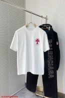 超レア激得 クロムハーツ tシャツ 本物見分け方スーパーコピー トップス 純綿 半袖 十字架プリント ファッション 大きいサイズ ホワイト
