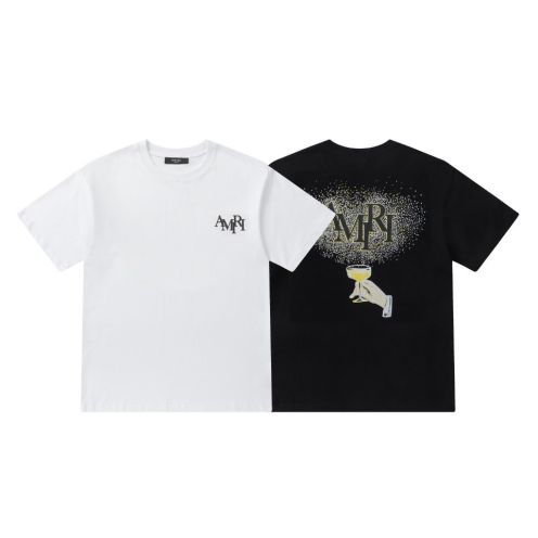 AMIRI 春夏人気セール安い アーミーティーシャツ激安通販 純綿 快適 トップス LOGOプリント 短袖 柔らかい 快適 2色可選