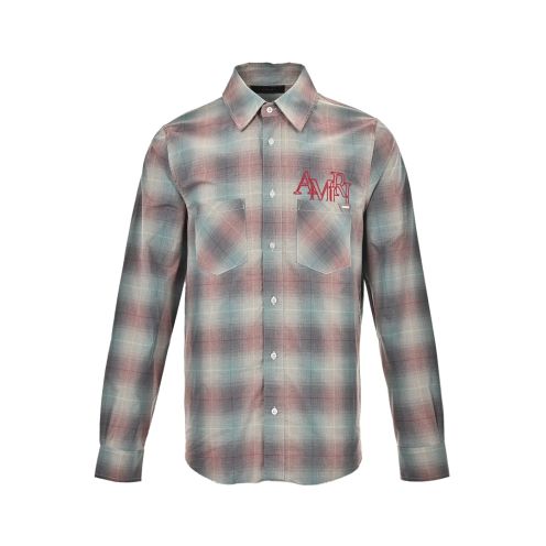 Amiri ラミーシャツとはスーパーコピー 柔らかい 格子模様 シャツ 純綿 シンプル トップス 男女兼用 レッド