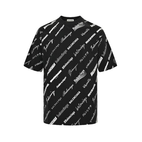 バレンシアガ 2024新作 コピー 半袖 Tシャツ コットン ブラック 柔らかい 花柄