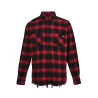 Amiri ミリロア公式ｎ級品 柔らかい 格子模様 シャツ ロゴプリント 純綿 シンプル トップス 男女兼用 レッド