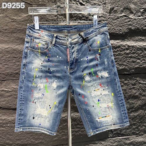 DSQUARED2 あみあみズボンスーパーコピー ショットパンツ 人気品 柔らかい デニム素材 夏新作 カジュアルパンツ ブルー