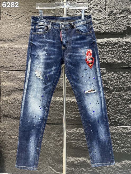 DSQUARED2 超レア激得 ズボン アメリカ英語Ｎ級品 デニム素材 美脚 柔らかい ジンーズ パンツ シンプル 流行 ブルー