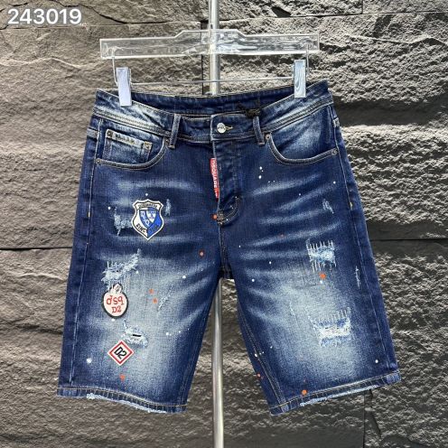 DSQUARED2 アミアミズボン激安通販 ショットパンツ 人気品 柔らかい デニム素材 夏新作 カジュアルパンツ ブルー