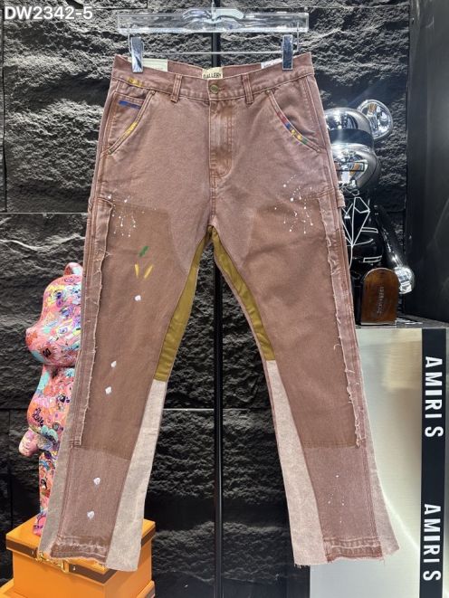 GALLERYDEPT 最前線2024 ズボンamazonＮ級品 デニム ジンーズ 筒形パンツ プリント 柔らかい シンプル ピンク