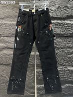 GALLERY DEPT ズボンアメリカサイズ激安通販 デニム ジンーズ 筒形パンツ プリント 柔らかい シンプル ブラック