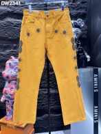 GALLERYDEPT 最前線2024 ズボン アメリカ英語偽物 デニム ジンーズ 筒形パンツ プリント 柔らかい シンプル イエロー