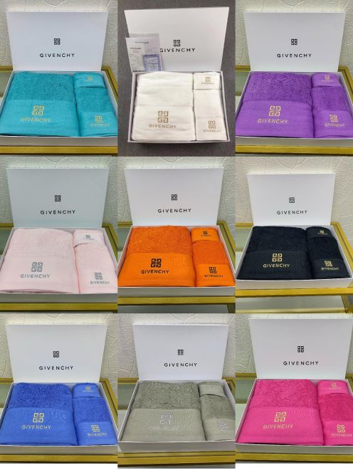 GIVENCHYジバンシィバスタオル激安通販 バスタオルセット 3点 純綿 厚い 柔らかい 高級感 8色可選