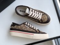 COACHコーチ クマ偽物 シューズ 通気性 シンプル 防滑底 スニーカー 履きやすく 花柄 人気新作 レディース ブラウン