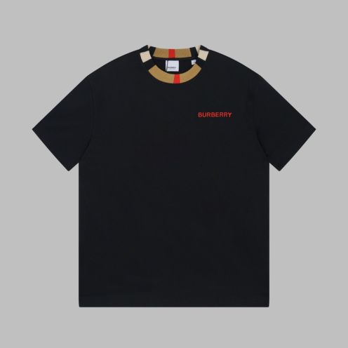 バーバリー 偽物 コピー 半袖 Tシャツ コットン ブラック 柔らかい 花柄