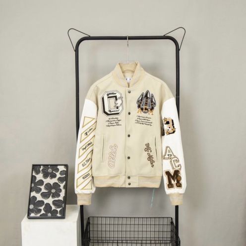 OFFWHITEビームス オフホワイトジャケットコピー トップス 大人気 野球服 カップル ファッション 杏色