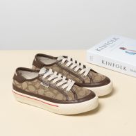 COACHコーチ シューズスーパーコピー 24新品 スニーカー シューズ ゴム底 歩きやすい シンプル 人気シューズ ブラウン