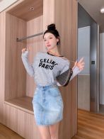 celineセリーヌ レディース トップス激安通販 トップス 長袖 純綿 ファッション カジュアル 黒いネック ブラック